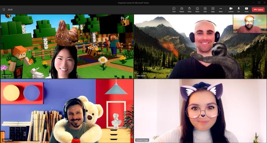 Microsoft Teams adds Snapchat AR Lenses to video chats