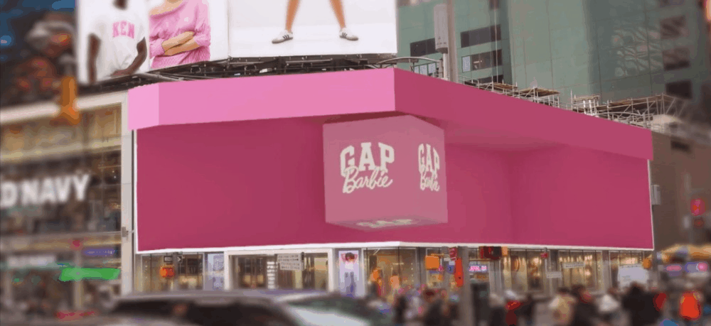 Gap x Barbie use AR to virtually take over Times Square
