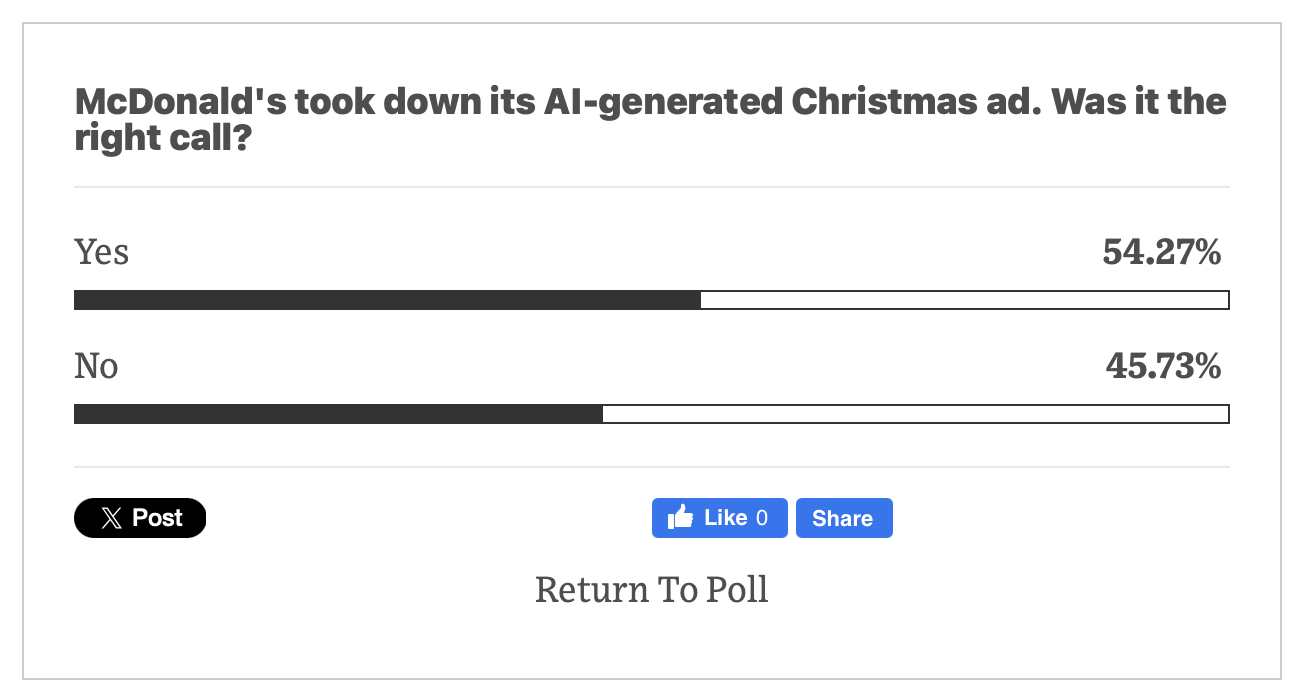 The Debate on AI Ads: McDonald’s Christmas Campaign Controversy